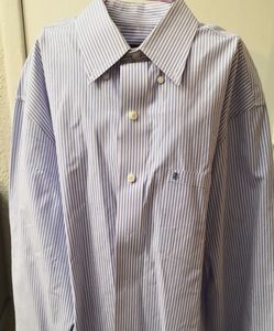 Izod Luxury Sport Striped Dress Shirt M Classic Corporate Minimalist Academia